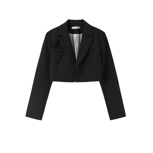 Black Short Small Suit Coat Woman