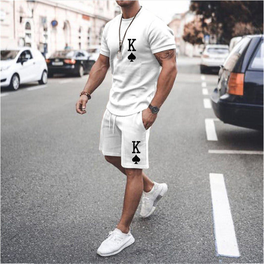 European And American Spring And Summer Men's Clothing Slim Fashion Casual Printing Suit