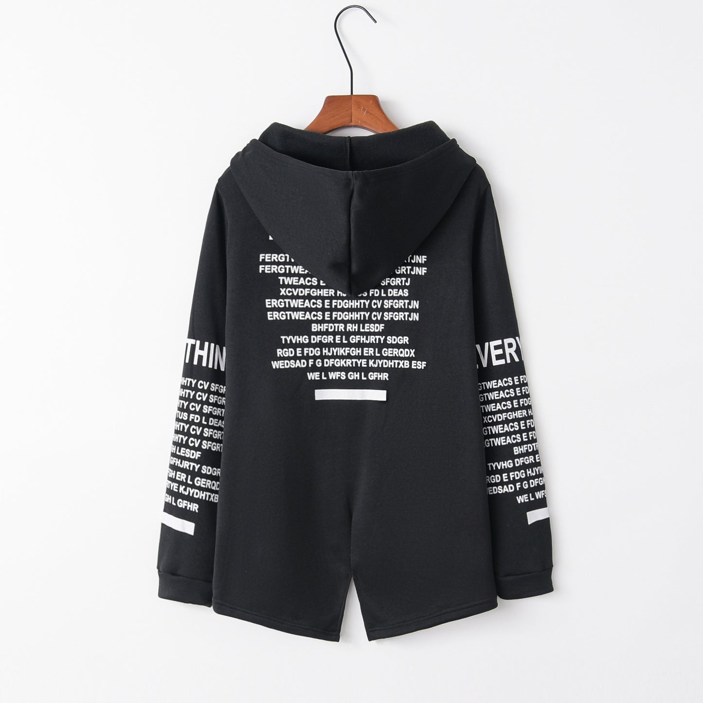 Women's Fashion Casual Graffiti Letter Print Zipper Hooded Sweater