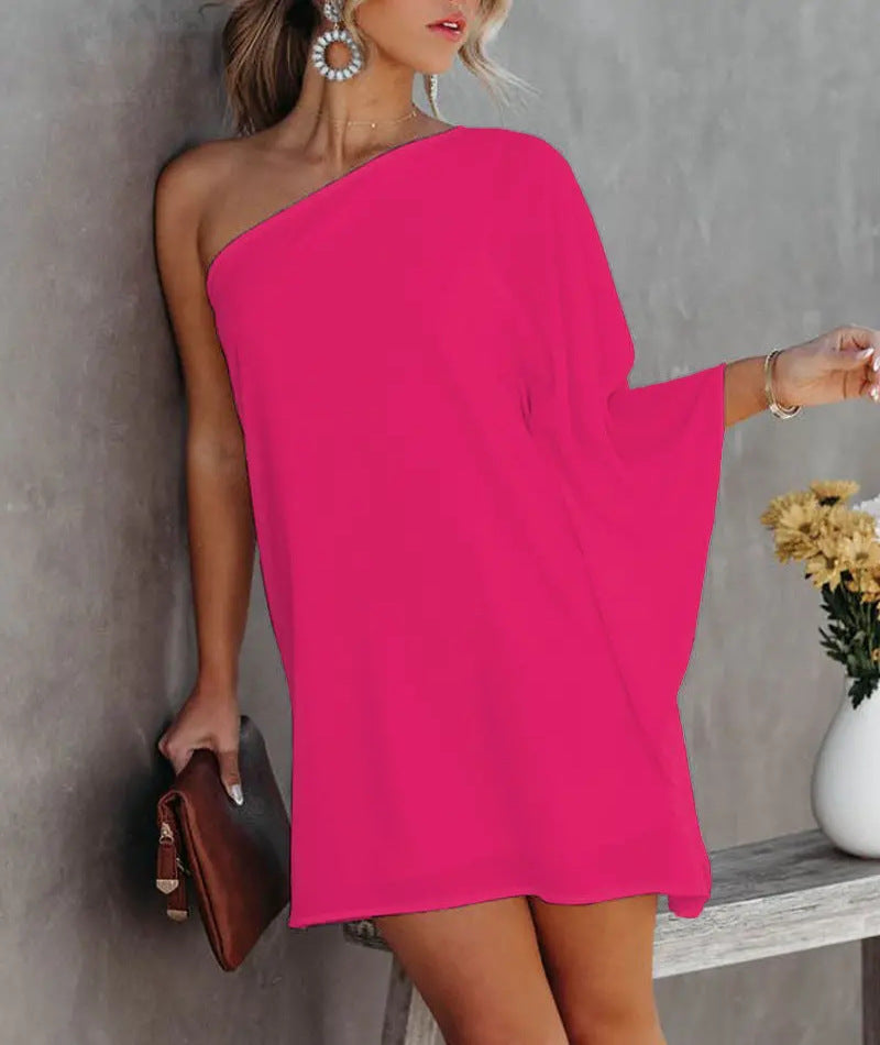 Gradient Shoulder Bag Casual Dress