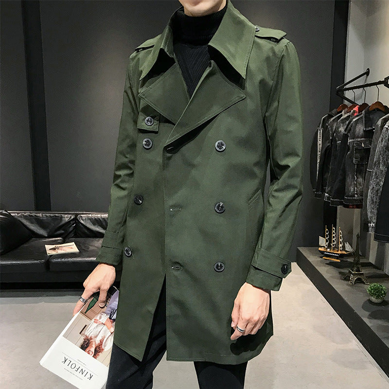 Double-breasted Trench Coat Loose Jacket Casual Men's Clothing