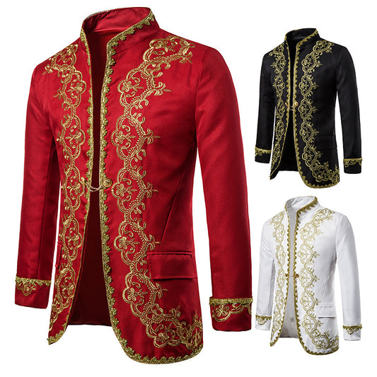 Men's European Style Gold Inlaid Dress Stage Performance Clothing