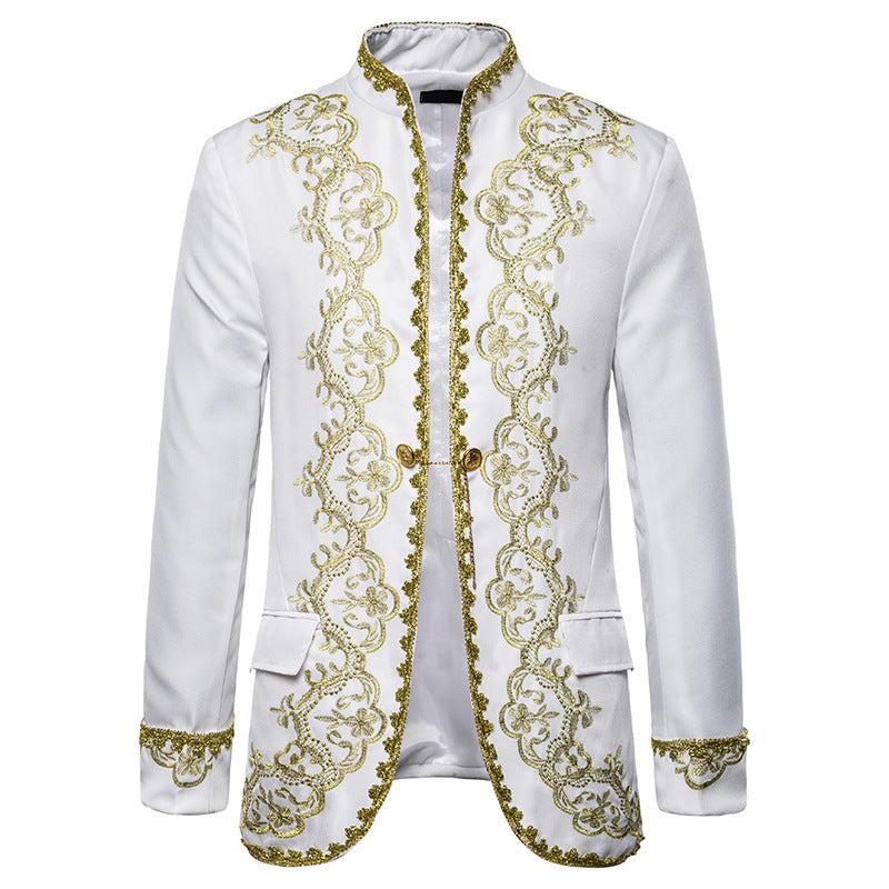 Men's European Style Gold Inlaid Dress Stage Performance Clothing