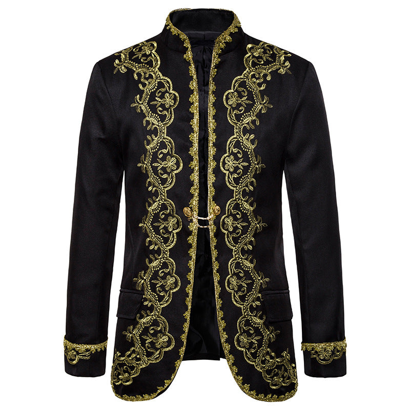 Men's European Style Gold Inlaid Dress Stage Performance Clothing