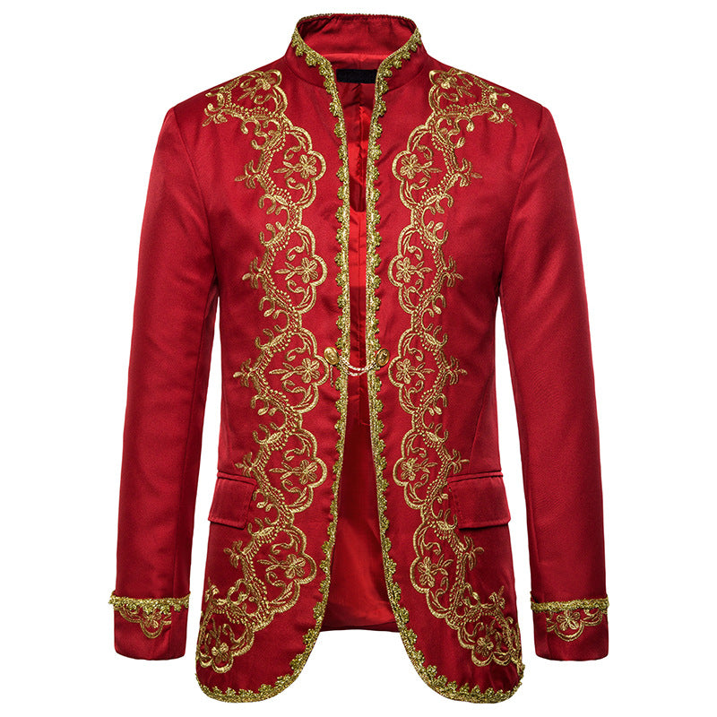 Men's European Style Gold Inlaid Dress Stage Performance Clothing