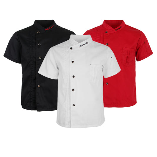 Chef Overalls Short-sleeved Canteen Back Kitchen Staff Clothing