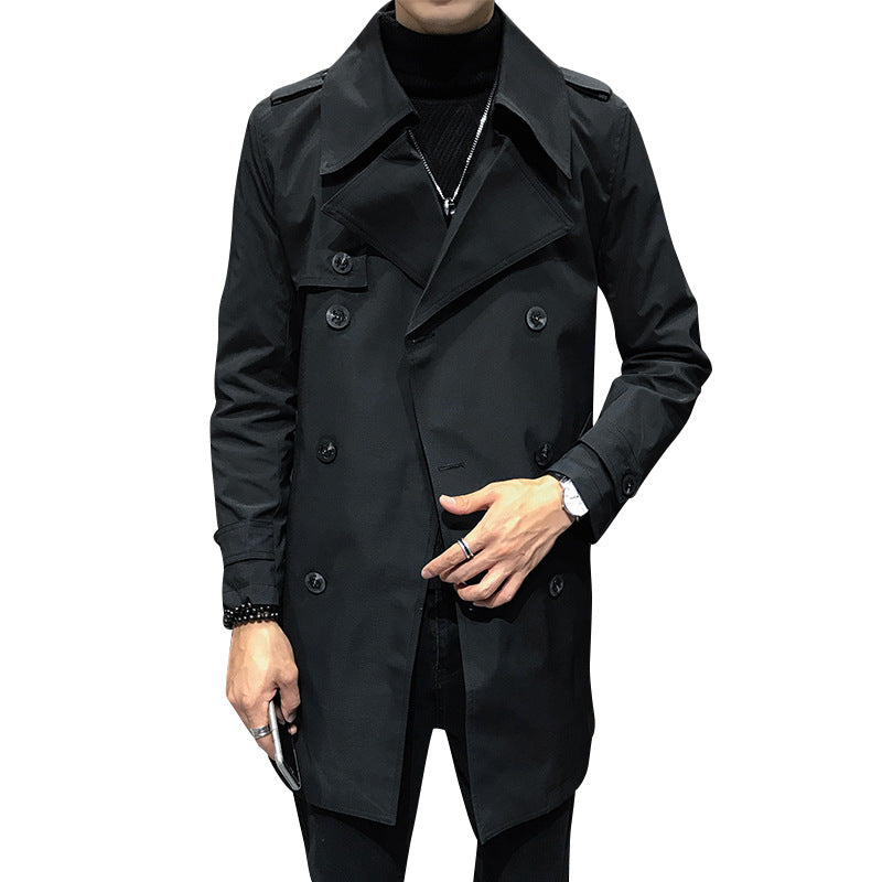 Double-breasted Trench Coat Loose Jacket Casual Men's Clothing