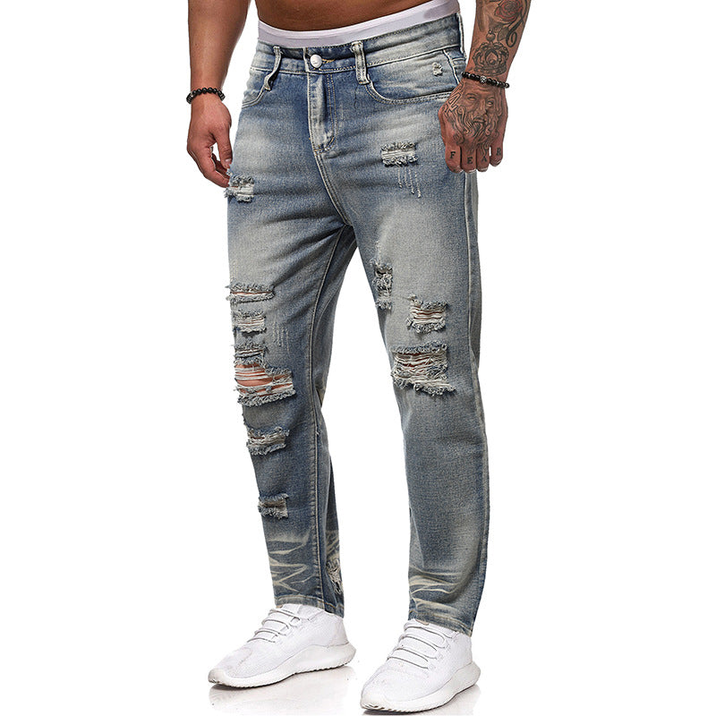 Korean Style Youth Men's Clothing Mid-waist Jeans