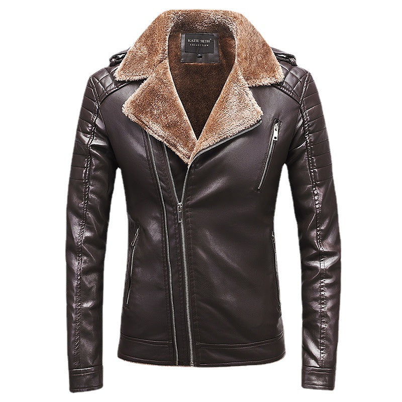 Fur Coat Korean Style Lapel Motorcycle Jacket Casual Men's Clothing