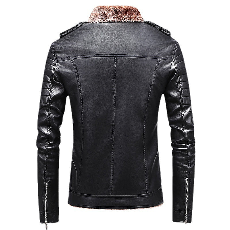 Fur Coat Korean Style Lapel Motorcycle Jacket Casual Men's Clothing