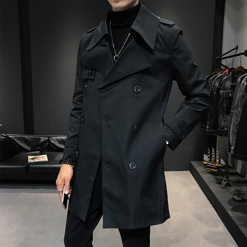 Double-breasted Trench Coat Loose Jacket Casual Men's Clothing