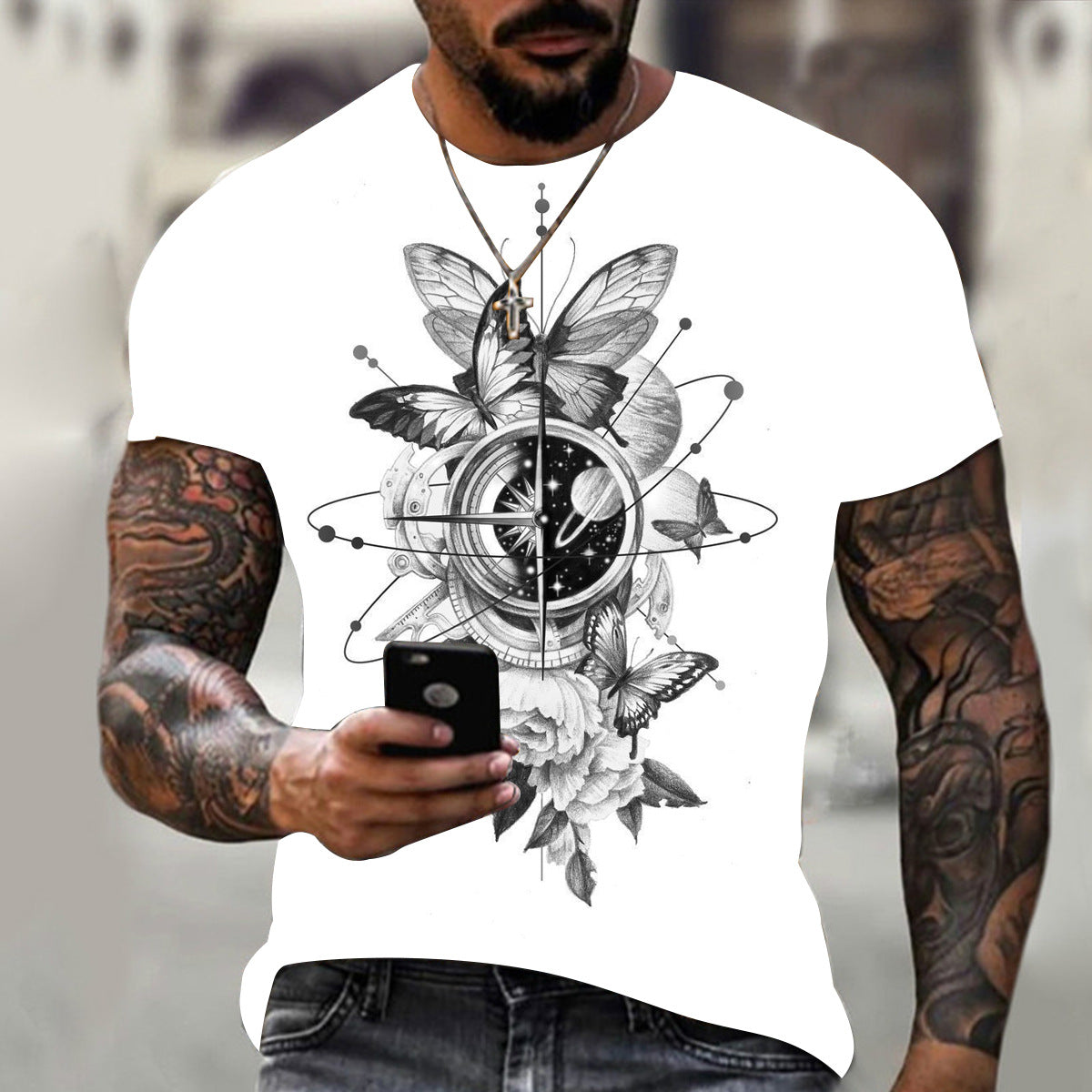 New 3D Printing Boutique Clothing Short Sleeve T-Shirt