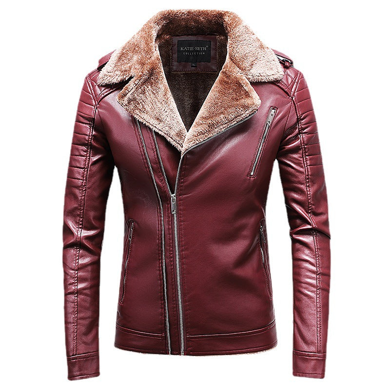 Fur Coat Korean Style Lapel Motorcycle Jacket Casual Men's Clothing