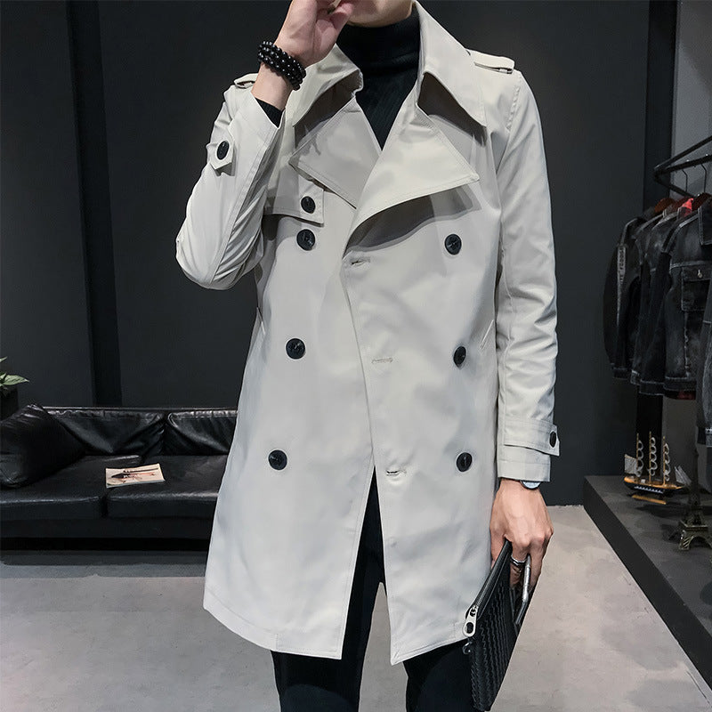 Double-breasted Trench Coat Loose Jacket Casual Men's Clothing