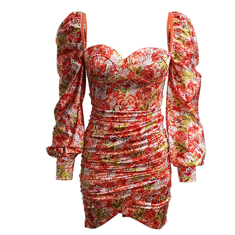 Women's Long-sleeved Printed Dress