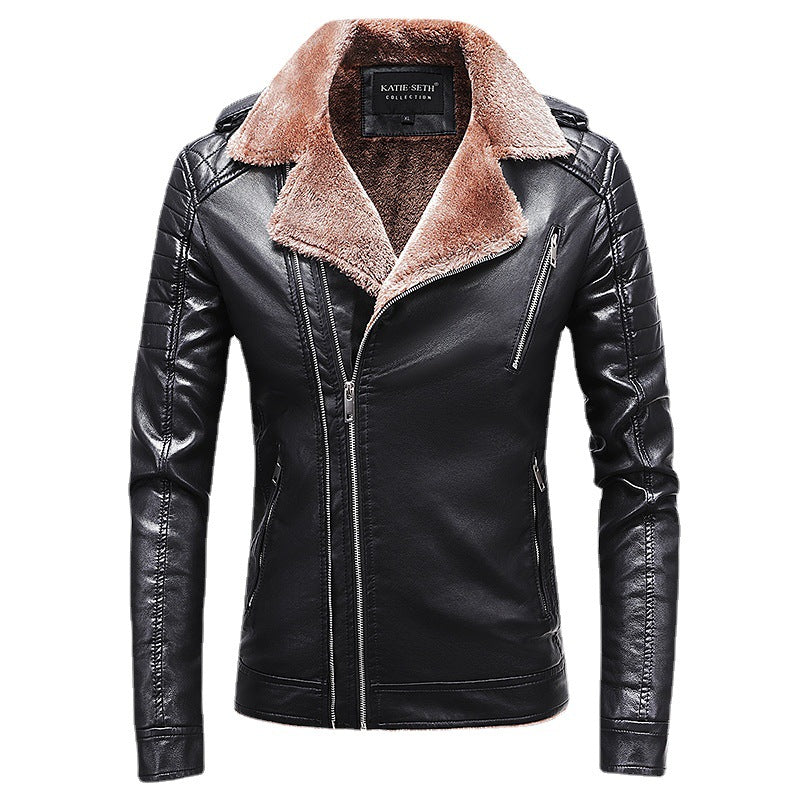 Fur Coat Korean Style Lapel Motorcycle Jacket Casual Men's Clothing