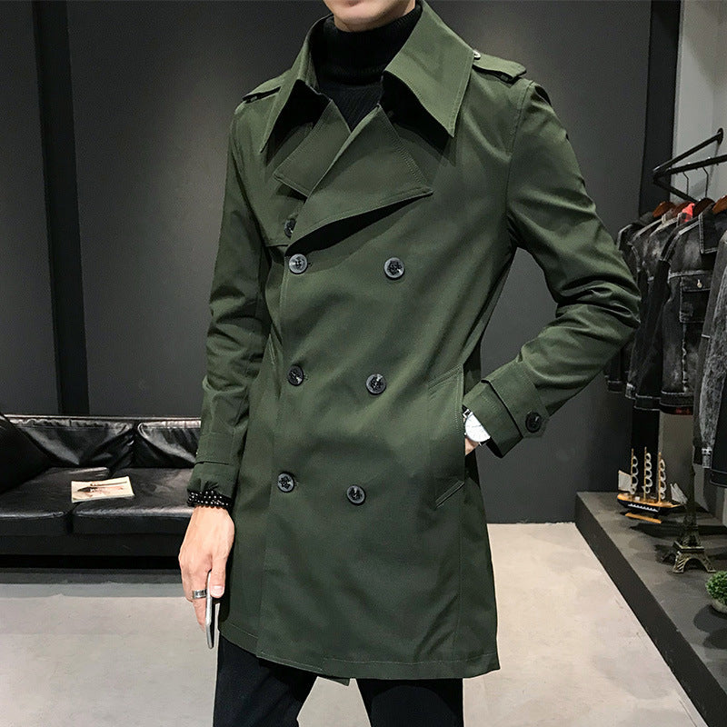 Double-breasted Trench Coat Loose Jacket Casual Men's Clothing