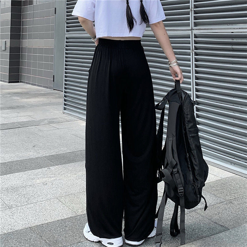 Women's Fashion Loose Hollow Butterfly Straight-leg Ankle-banded Pants